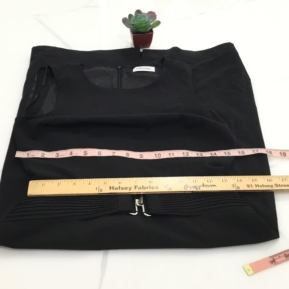 Calvin Klein Buckled Sheath Black Midi Dress - Picture 5 of 17